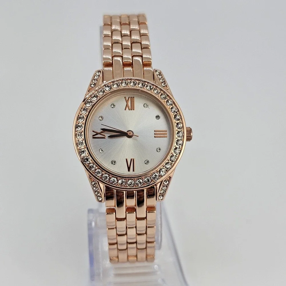 30MM Watch Women Gold Dial Gold Bracelet Band 6.75
